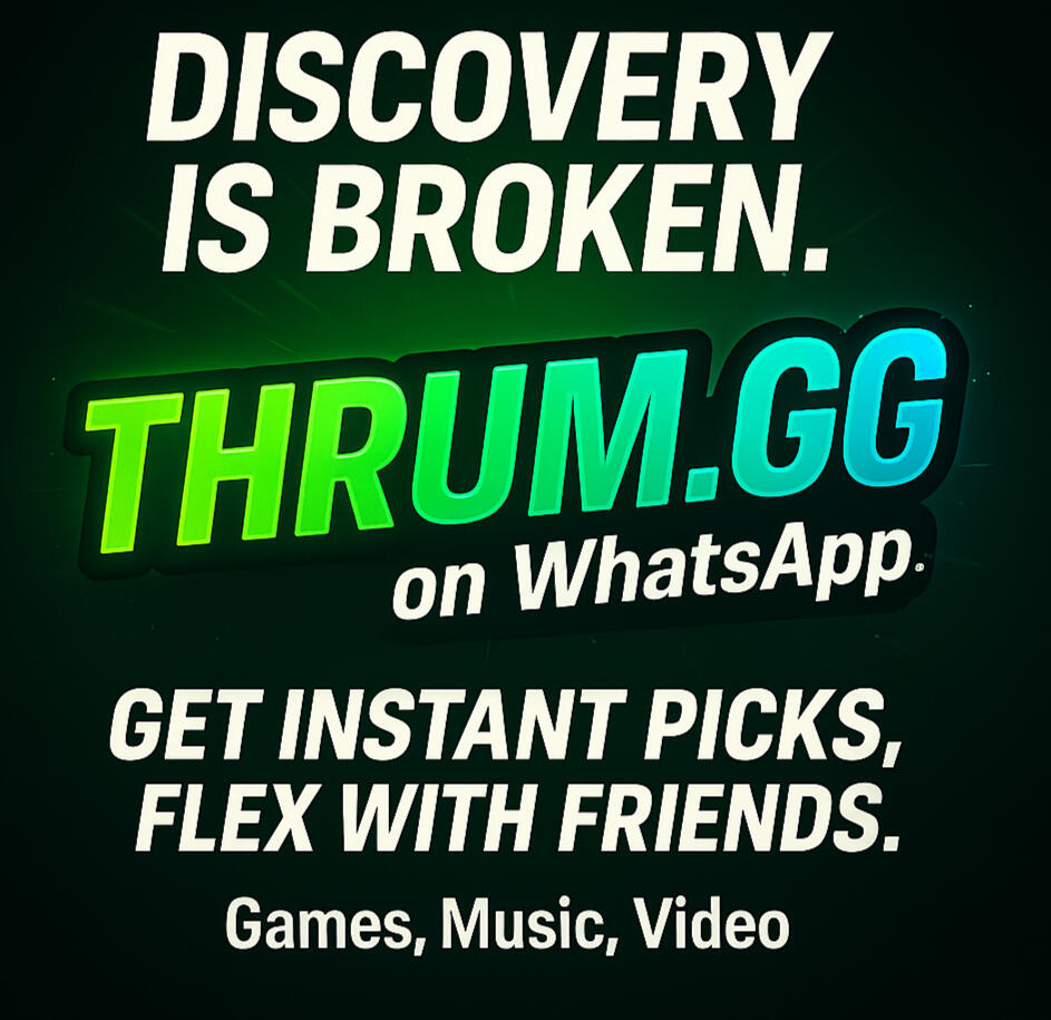 One tap in WhatsApp. Get instant games, music, videos to share. No scrolling, no feeds, just drops.